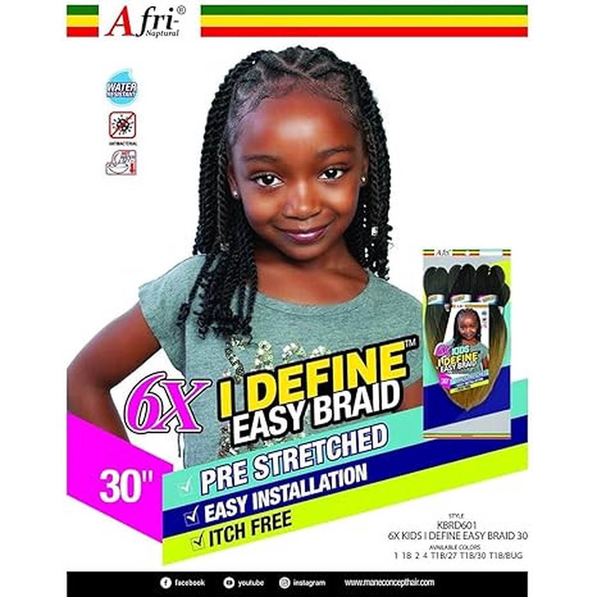 Afri 6x Kids Easy Braid #NEONGREEN
