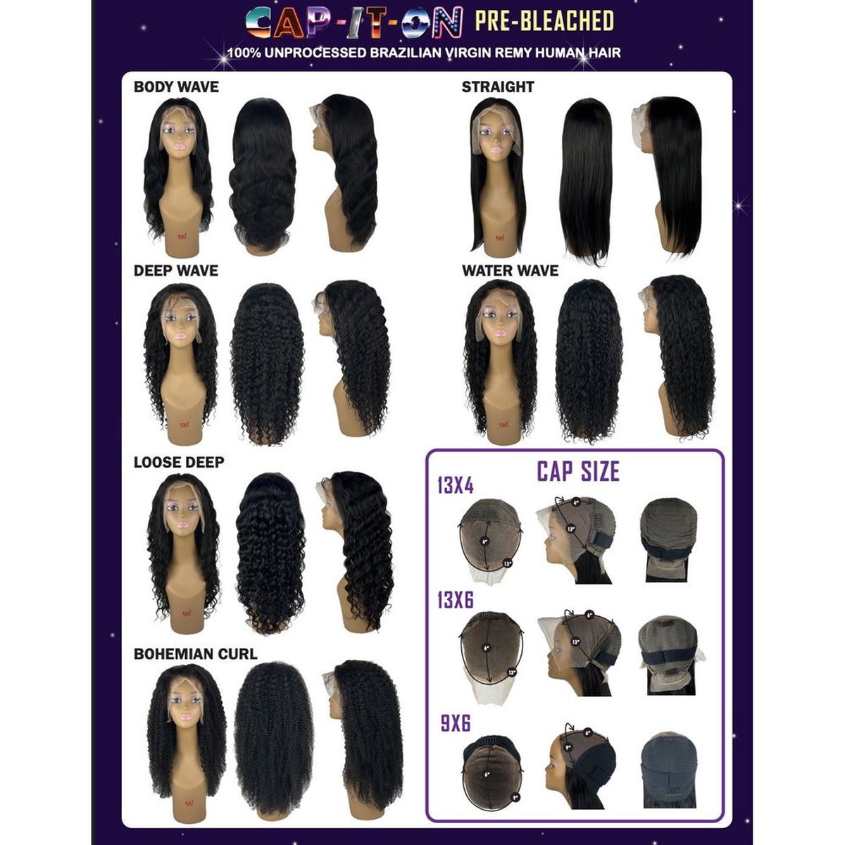 Cap-it-on Pre-Bleached 9x6 HD Melting Full Lace Wig Natural